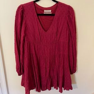 Urban Outfitters Dark Pink Flowy Long SleevedDress
